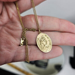 Vintage St. Christopher Be My Guide Necklace 1/20 12K Gold Filled 19” 5.4g